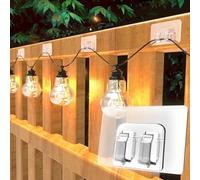 25 pezzi di Appendini per Luci Estive con Strisce Adesive - Impermeabili, Resistenti ai Raggi UV, Senza Danni, Clip con Installazione Senza Utensili per Natale, Patio, Garden, Balcony