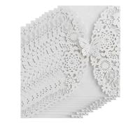 25 pezzi di biglietti d'invito for matrimonio tagliati al laser, eleganti biglietti d'invito for fidanzamento, matrimonio, addio al nubilato (biglietto interno vuoto + copertina vuota) Inviti