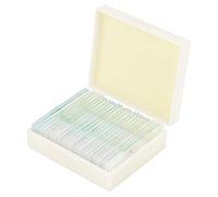 25 pezzi di biologia vetro per microscopi preparato campioni di laboratorio con macchiato di scatola pulito con macchie etichettate per gli studenti l'uso educativo homeschool