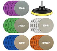 25 pezzi di carta vetrata ad acqua grana 2000/3000/5000/7000/10000 e 5 pollici pad di supporto set, Wet Dry Electric Hook & Loop levigatrice disco con tampone, carta abrasiva e levigatrice orbitale