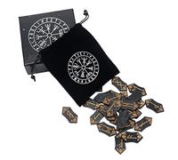 25 Pezzi di Pietre runiche magiche incise Set di Rune in Legno Nordico Fatte a Mano con Diversi Layout e significato delle Rune