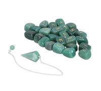 25 Pezzi di Rune di Streghe Pietre di Curative con Simbolo Zingaro Inciso, Pietre Runiche di Pietre Preziose Incastonate con Alfabeto Futhark Antico Simbolo Inciso per