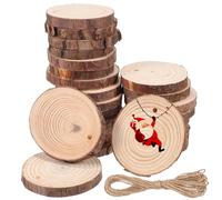 25 Pezzi Dischetti di Legno Rotondi Non Verniciati Forati, 7-8 CM | Bricolage e Sottobicchieri Rotondi, con Corda di Juta da 10 Metri, Aspetto Rustico