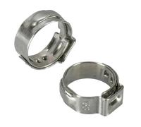 25 pezzi in sacchetti di fascette stringitubo a orecchio singolo da 5,8 a 23,5 mm in acciaio inossidabile 304, fascette stringitubo continue, kit assortimento di anelli(25pcs 12.0-14.5mm)