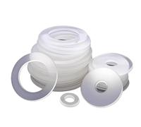 25 pezzi M2 M2,5 M3 M4 M5 M6 M8 M10 in plastica bianca, rondella piatta, distanziatore piano, guarnizione isolante, anello, vite, bullone(M6x12x0.3mm 25pcs)