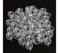 25 pezzi Mini vasi trasparenti per crema da 3g e 5g, barattoli di plastica vuoti per cosmetici e trucco, bottiglie campione trasparenti per ombretto, crema e balsamo per le labbra, elementi essenziali