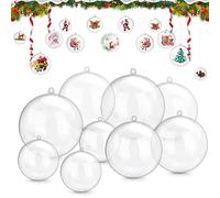 25 Pezzi Palline di Natale Vuote Trasparenti DIY, Palle Riempibili, Ornamenti Decorazione Natalizia per Alberi di Natale Nozze Festa Decora il Locale