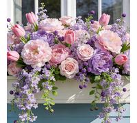 25 pezzi profumo misto di peonie artificiali viola e rosa con respiro di bambino viola, senza manutenzione, adatto per matrimoni, fidanzamenti, casa, giardino, decorazione da tavolo, laurea, Pasqua, p