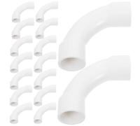 25 Pezzi Raccordo Gomito in PVC a 90 Gradi per Tubo da 20mm | PVC, Diametro Interno 20mm e Esterno 24mm, Raggio Ampio, Installazione Facile, per Cablaggi Domestici