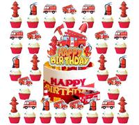 25 Pezzi Sam il Pompiere Decorazioni Torta, Decorazione Torte Pompieri, Pompiere Sam Figures Decorazione Torta, per Feste di Compleanno Dei Bambini