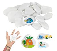 25 Pezzi Sassi Piatti da Dipingere, Creative Pebble di 5-8 cm, Ghiaia Fine e Ghiaia Grossolana Materiale, Sassi da Dipingere, per Pittura Decorativa Colorata (Bianca)