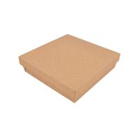 25 pezzi - Scatolette+coperchi 'Thepack' 1000 ml 240 g/m2 + 12 pp 18,5 x 18,5 x 4 cm naturale cartone ondulato Nano-Micro
