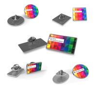 25 pezzi Spille personalizzate con il Tuo logo o Grafica Spillette da giacca resinate in varie forme con chiusura a farfalla in metallo