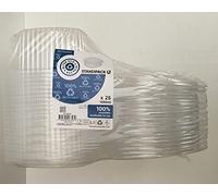 25 pezzi standipack ST01000TP vaschette per alimenti riutilizzabili uso congelatore e microonde 1000 ml misura contenitori 195x149x67 mm
