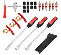 25 Pezzi Strumento Leva per Pneumatici, Kit di Leva Gomme, Set Leve per Pneumatici, Leva di Montaggio per Pneumatici, con 3 Protezioni per Cerchi, per Moto, Bici, Auto, Scooter