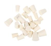25 Pezzi Tappo di Tenuta in Gomma Piena, Riutilizzabile | Beige, per Decanter e Bottiglie, Resiste al Calore, Adatto a Isolamento Attrezzature e Ricerca Scientifica