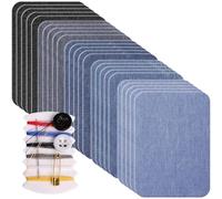 25 Pezzi Toppe Tessuto Decorazione e Riparazione Stirabili Dentro,7.5 cm x 10.5 cm, 100% Cotone Colore Assortite, Forte Adesivo