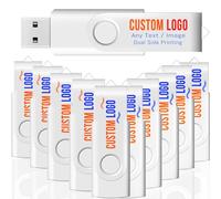 [25 pezzi] Unità flash USB con logo personalizzato 8 GB confezione da 25, JBOS grande confezione, chiavette USB personalizzate con il tuo logo, articoli promozionali personalizzati - bianco