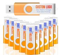 [25 pezzi] Unità flash USB con logo personalizzato 8 GB confezione da 25 pezzi, JBOS grande chiavette USB personalizzate con il tuo logo, articoli promozionali personalizzati - arancione