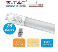 25 PEZZI V-TAC VT-6072 SMD TUBO NEON LED NANO PLASTIC T8 G13 9W LAMPADINA 60CM [EEK: F]