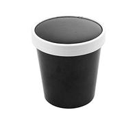 25 pezzi - Vaschette + coperchi 480 ml 18Pe + 340 + 18 Pe G/M2 Ø9,6/7,5 x 10 cm nero cartone