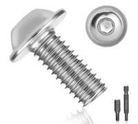 25 Pezzi Viti M6x16mm Viti Inox A2 V2A M6 con Flangia Vite a Testa Bombata con Esagono Filettatura Completa Metrica per Edilizia Arredamento Produzione Meccanica