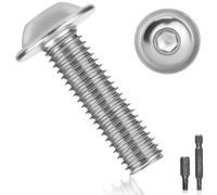 25 Pezzi Viti M6x30mm Viti Inox A2 V2A M6 con Flangia Vite a Testa Bombata con Esagono Filettatura Completa Metrica per Edilizia Arredamento Produzione Meccanica