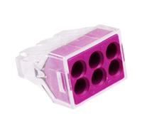 25 Pezzi Wago 773-106 Connettori Push 6 Vie Blu 2.5mm² Terminale Fisso