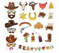 25 Pezzi Western Cowboy, Set di Striscioni, Decorazioni per Feste Occidentali per Adulti