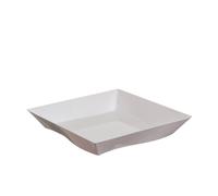 25 Piatti di plastica quadrati riutilizzabili Vanity bianchi 500cc 16x16cm