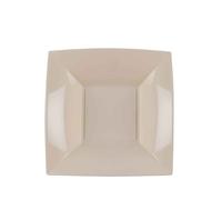 25 Piatti quadrati fondi lavabili per microonde tortora 18x18 cm