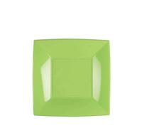 25 Piatti quadrati piccoli lavabili per microonde verde acido 18x18 cm