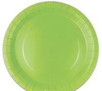 25 Piatto in cartoncino diametro 18 cm monouso BIODEGRADABILE - ecolor - addobbo decoro tavola feste di compleanno, natale, matrimonio, anniversario, nozze, capodanno, party ecc. (VERDE MELA)