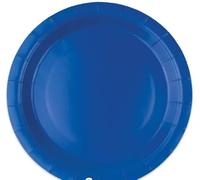 25 Piatto in cartoncino diametro 18 cm monouso BIODEGRADABILE - ecolor - addobbo decoro tavola feste di compleanno, natale, matrimonio, anniversario, nozze, capodanno, party ecc. (BLU)