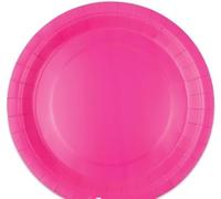 25 Piatto in cartoncino diametro 18 cm monouso BIODEGRADABILE - ecolor - addobbo decoro tavola feste di compleanno, natale, matrimonio, anniversario, nozze, capodanno, party ecc. (FUXIA)