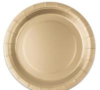 25 Piatto in cartoncino diametro 24 cm monouso BIODEGRADABILE - ecolor - addobbo decoro tavola feste di compleanno, natale, matrimonio, anniversario, nozze, capodanno, party ecc. (ORO MATT)