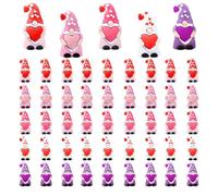 25-Piece Mini Valentine Gnomes Figurines - Cute Romantic Love Heart Small S