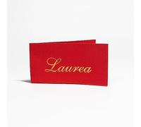 25 pz Bigliettini per Bomboniera di Laurea Rossi, Decorazione in Carta con Scritta con Dettagli Oro Personalizzabili Rosso Cerimonia Evento Graduation Laureato Laureata Festa - 2,5 x 4,5 cm