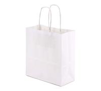 25 PZ Busta Shopper BIANCO KRAFT monolucido 36X12X40 cm 18LY