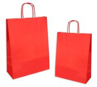 25 PZ Busta Shopper carta colore ROSSO 25x11x36 cm 1A32