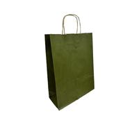 25 PZ Busta Shopper in carta naturale colore OLIVA 27+11x36 cm 1CWC