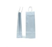 25 PZ Busta shopper per BOTTIGLIA di VINO colore ARGENTO 14x8.5x39 cm 1A3C