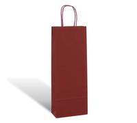 25 PZ Busta shopper per BOTTIGLIA di VINO colore BORDEAUX 14x8.5x39 cm 1A3E