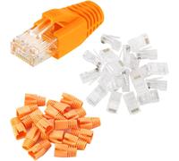 25 Pz Connettori RJ45 CAT6 Estremità a Spina Modulari - Connettore Ethernet a Cr