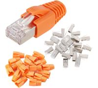 25 Pz Connettori RJ45 Passanti Schermati in Metallo CAT6 Estremità a Spina Modul