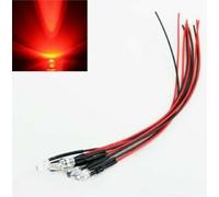 25 Pz. DIODI LED ROSSO CABLATI 5mm alta luminosità 2-12V PRONTI ALL'USO [EEK: A+++]