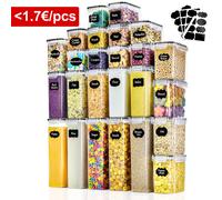 25 pz Ermetico Cucina Organizzatore di Conservazione del Grano Barattoli di Alimenti Per Uso Domestico Grande Serbatoio di Plastica Resistente All'umidità Scatola di Immagazzinaggio Barattoli di