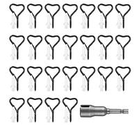 25 Pz Ganci a Vite per Legno, Ganci Avvitabili, Viti a Gancio Autofilettanti in Acciaio Inossidabile con Fusibile, Ganci a Soffitto per Appendere Cestini Piante, Nero/Forma di Cuore