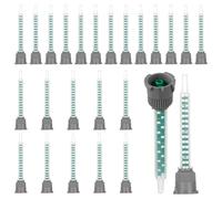 25 Pz Punte per Ugelli per Tubazioni di Miscelazione Epossidici, Punte per Miscelatori Statici Quadrati, Punte Ugelli per pistola adesiva per cartucce di colla AB (rapporto applicatore 1:1)