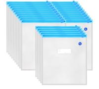 25 Pz Sacchetti Freezer, Sacchetti per Congelatore Riutilizzabili | Sacchetti Congelatore Senza BPA con Chiusura a Zip per Panini, Cibi, Frutta, Carne, Verdura, Snack, 30 x 34 cm, con 2 Clip